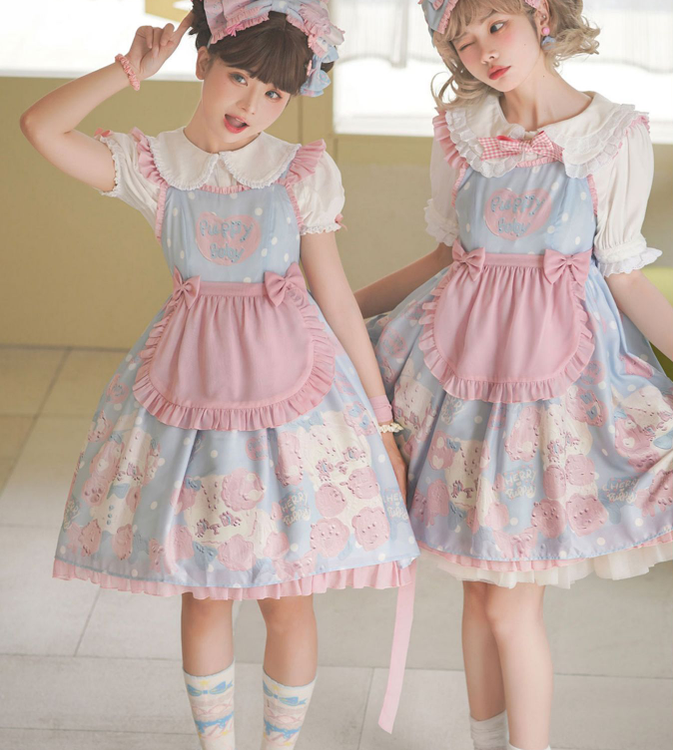 Kawaii Sweet Cherry Pink Lolita JSK Dress - Kawaii Fashion Shop