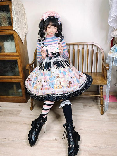 (Buyforme) Yukine's Box~Macaron Lolita Cute Stripe Socks   