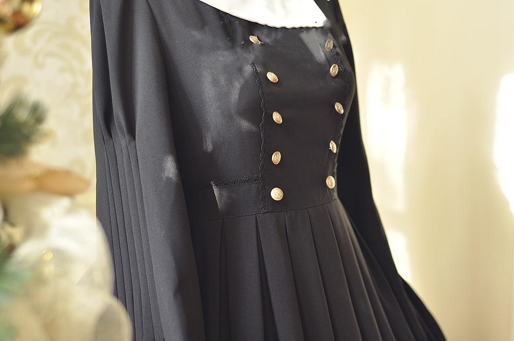 DearCeline~Nun Lolita Pure Color Elegant Vintage OP Dress   