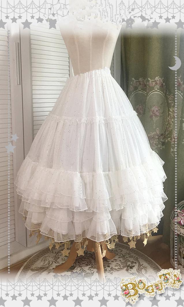 Boguta - Starry Night - 60/70/80cm A-line Lolita Petticoat length 70cm white