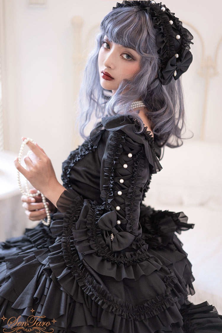 Sentaro~Snow Ear~ Rococo Lolita OP Tea Party Dress   