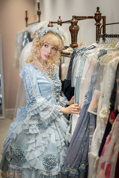 Sentaro~Snow Ear~ Rococo Lolita OP Tea Party Dress   
