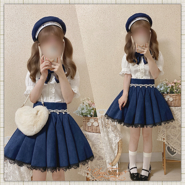 Sentaro~Canneles Elegant Classic High Waist Lolita Skirt 4136:15961