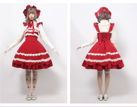 Magic Tea Party~Solid Color Lolita Casual Dress Floral Dress JSK   