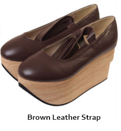 Seventh Sense~Lace Up Japanese Style Wa Lolita Shoes 37 brown leather strap