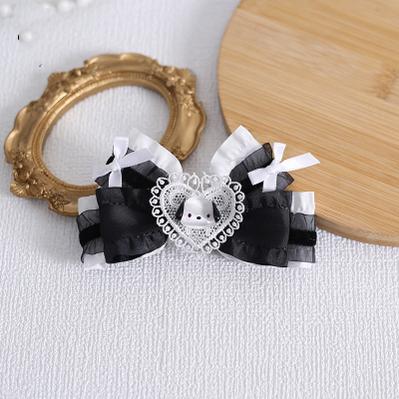 Xiaogui~Kawaii Pochacco Black White Sweet Lolita Headdress No.2 Pochacco black velvet clips  