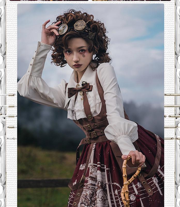 NyaNya~Score Player~Pointed Collar Ouji Lolita Shirt   