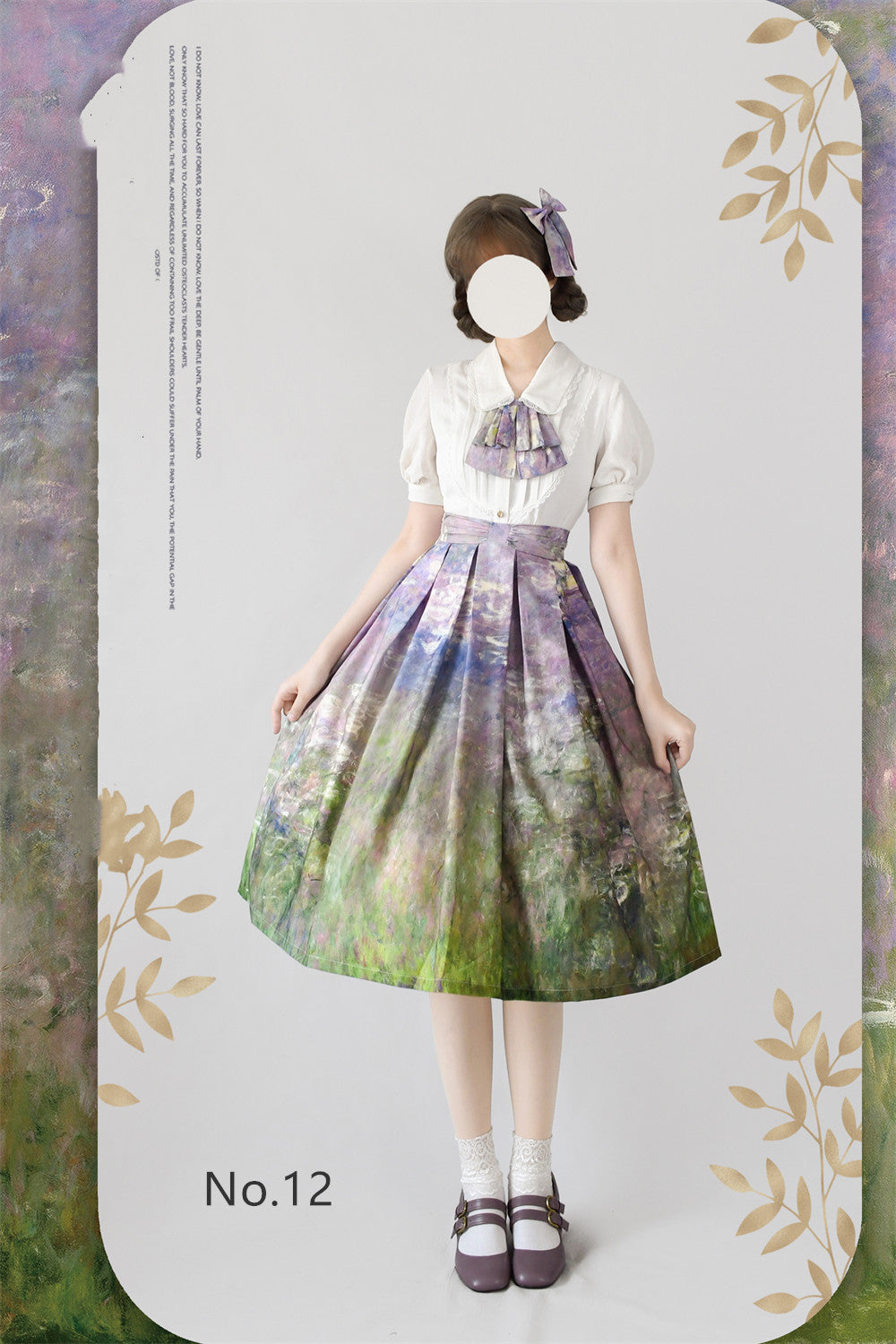 Forest Wardrobe - Daily Lolita SK, Retro Classic Monet Oil Painting (2XL L M S XL / No.12) 3032:69738