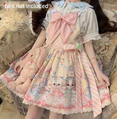 (Buyforme)DreamWhale~Puppy Parks~Sweet Lolita Kawaii Puppy Lolita Salopette S light yellow 