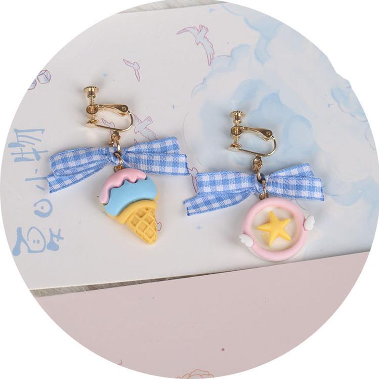 (Buyforme)Manmeng~Pink and Blue Sweet Lolita Bow Headwear ear clips  