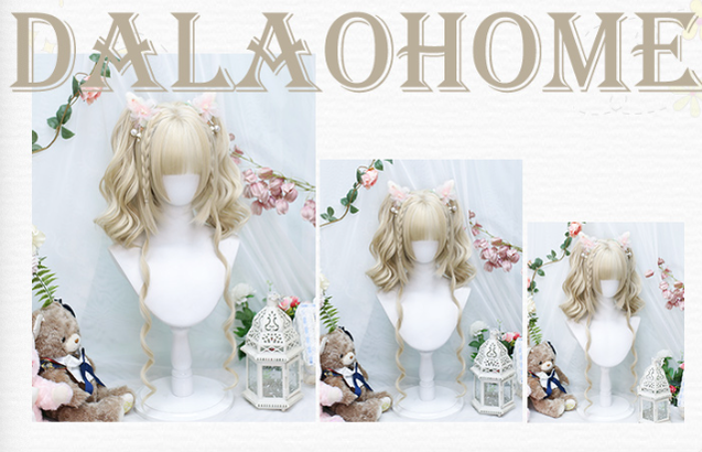 Dalao Home~Kawaii Lolita Natural Double Ponytail JK Short Wig   