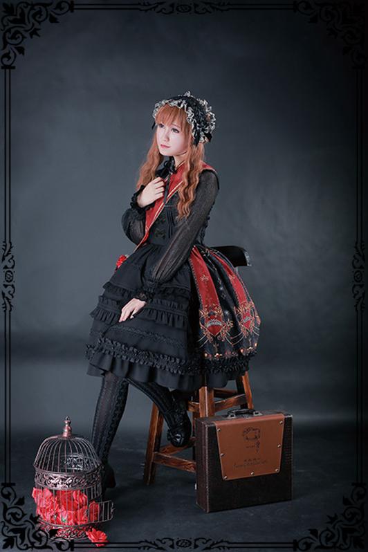 Fanzy Fantasy~Aerith Dark Gothic Lolita Jumper Skirt   