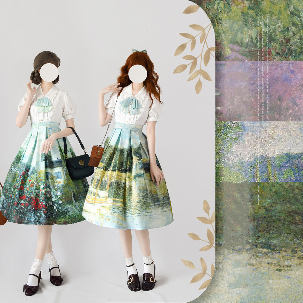 Forest Wardrobe - Daily Lolita SK, Retro Classic Monet Oil Painting