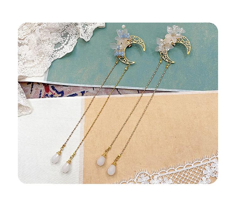 (Buy for me) NyaNya~Bright Moon On The Sea~Lolita Headdress and Accessories moon lily brooch blue 