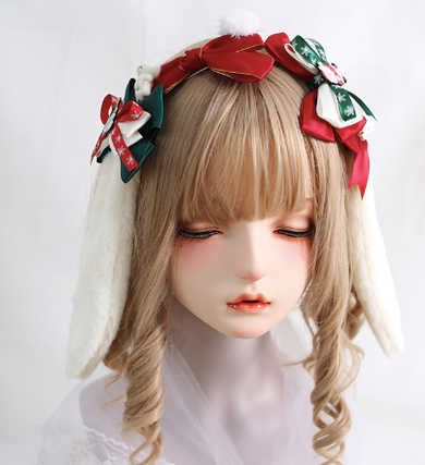 Xiaogui~Christmas Tree Lovely Bear Bow Hair Clips   