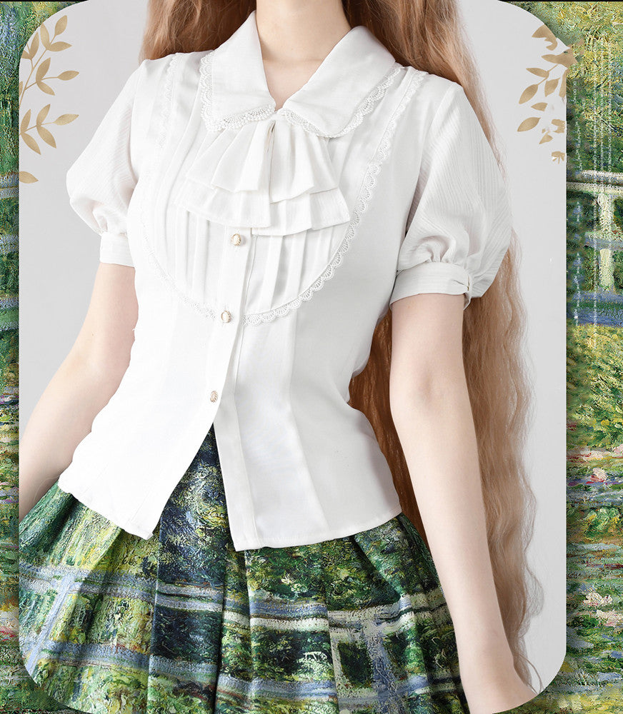 Forest Wardrobe - Daily Lolita SK, Retro Classic Monet Oil Painting (2XL L M S XL / Blouse) 3032:69746