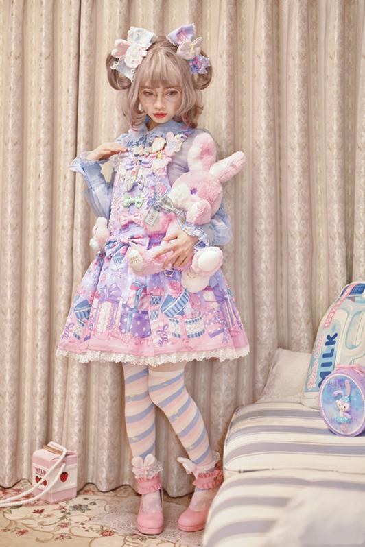 (Buyforme) Yukine's Box~Macaron Lolita Cute Stripe Socks   