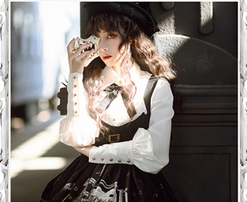 NyaNya~Score Player~Pointed Collar Ouji Lolita Shirt   