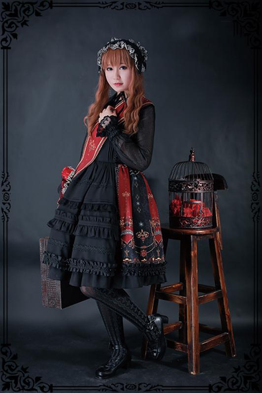 Fanzy Fantasy~Aerith Dark Gothic Lolita Jumper Skirt   