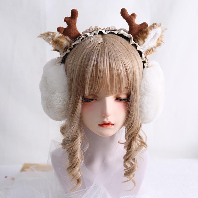 Xiaogui~Christmas Foldable Antlers Earmuffs Lolita KC   