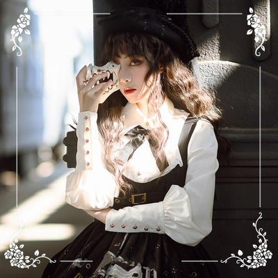 NyaNya~Score Player~Pointed Collar Ouji Lolita Shirt   