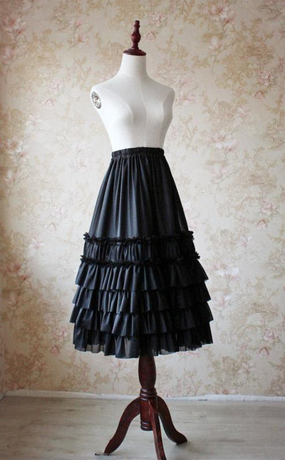 Sentaro~Mousse~Elegant Lolita Skirt Petticoat S black 