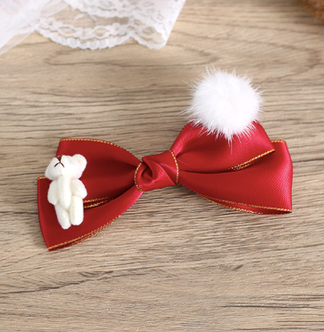 Xiaogui~Christmas Tree Lovely Bear Bow Hair Clips bear fish-mouse clips (6cm)  