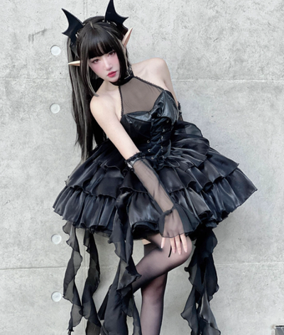 Diamond Honey~Gothic Dark-theme Little Devil Sexy Lolita Jumper Dress   