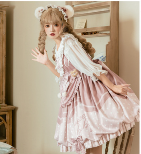 Eieyomi~Bear Bakery~Kawaii Lolita Flower Bud Dress   