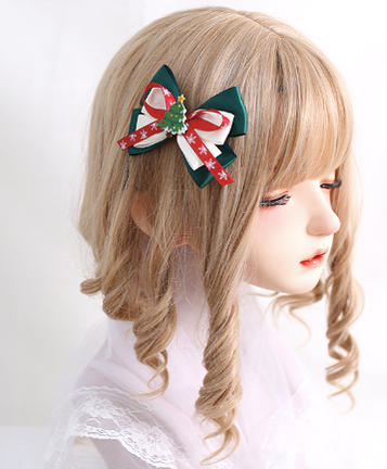Xiaogui~Christmas Tree Lovely Bear Bow Hair Clips Christmas tree fish-mouse clips (6cm)  