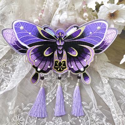LovelyLota~Butterfly~Chinese Qi Lolita Butterfly Bag black purple blue  