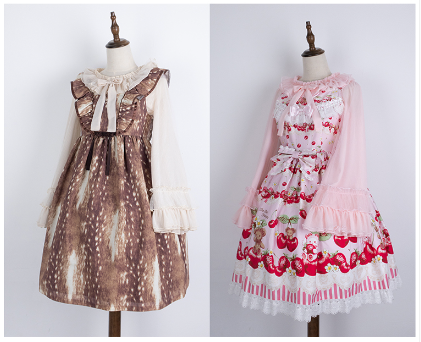 Sakurada Fawn - Plus Size Lolita Blouse Cheese Chocolate Long Sleeve
