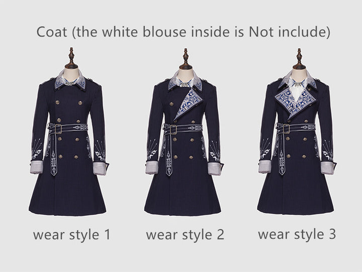 Youpairui~Sheffield~British Military Navy Blue Ouji Lolita Set