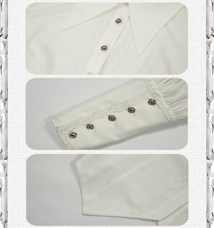 NyaNya~Score Player~Pointed Collar Ouji Lolita Shirt   