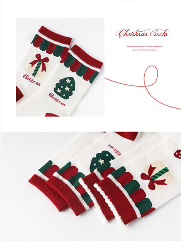 Sheep Puff~Christmas Cotton Lolita Calf Socks   