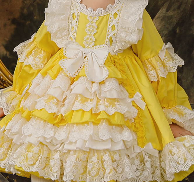Kid Lolita Princess Yellow Dress yellow 80cm 