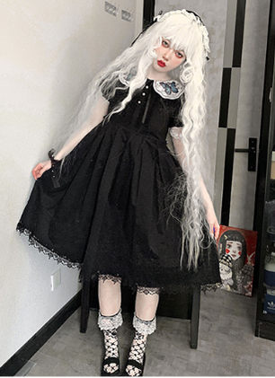 PippiPalace~White Moonlight~Elegant Long White Curly Lolita Wig   