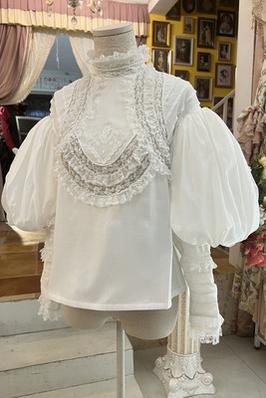 Lace Garden~Cool Summer~Vintage Lolita Victorian Shirt XS white shirt 