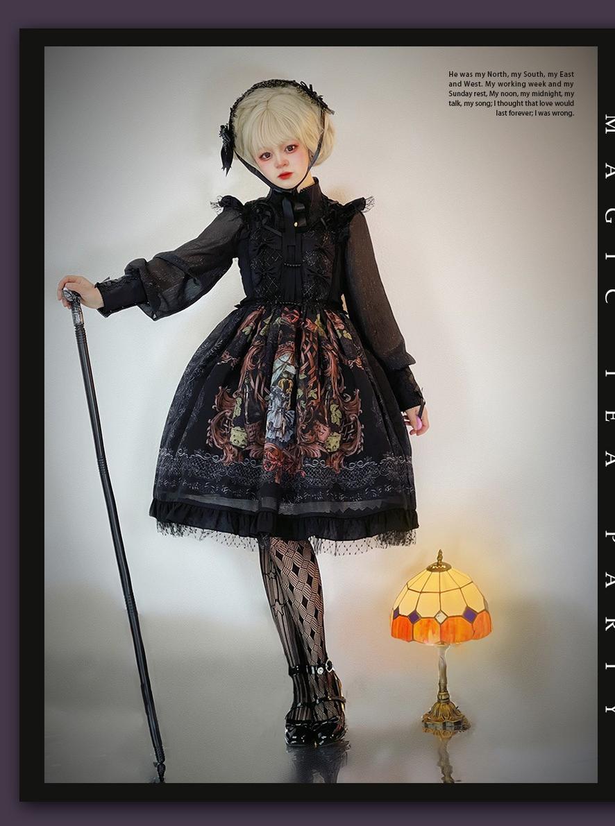 Magic Tea Party~Wine Party~Casaul Lolita Printed Wine Party JSK   