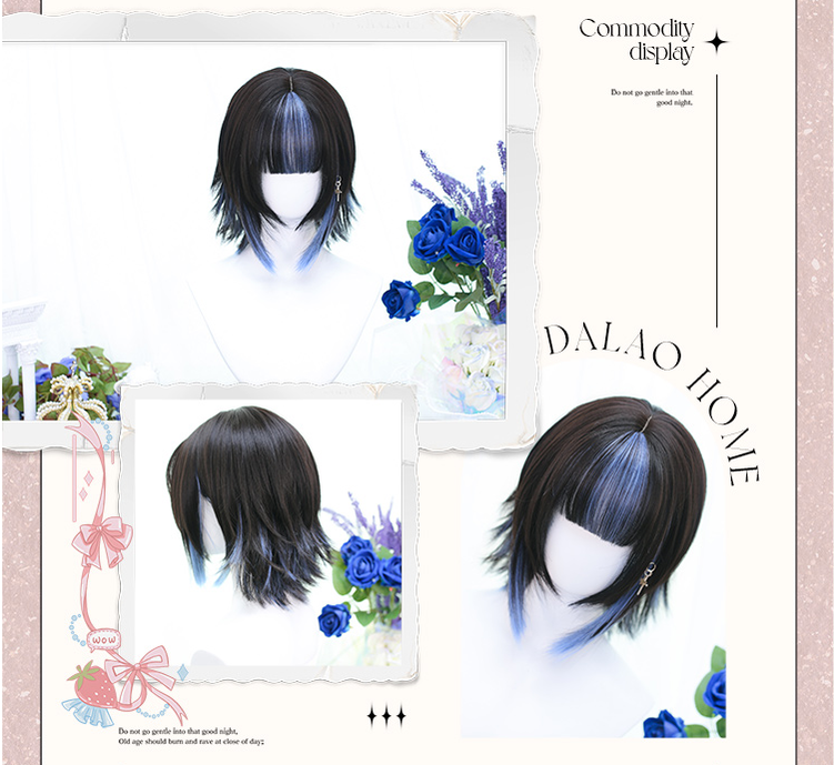 Dalao Home~Yeyu~Short Lolita Japanese Style Full Head Wig   