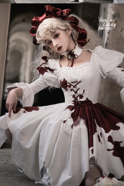 (Buy for me)Sing a lullaby for you~Romeo~Halloween Gothic Lolita Blood Stained Lolita OP   