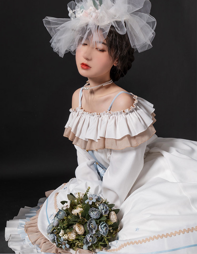 With Puji~Sea Wind Movement Lolita OP Dress   