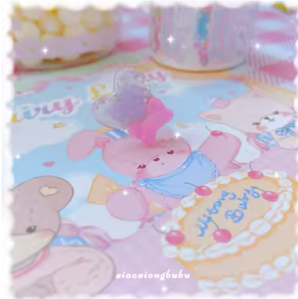 Bear Doll - Kawaii Lolita Ring Sweet Lolita Accessory pink and purple heart.