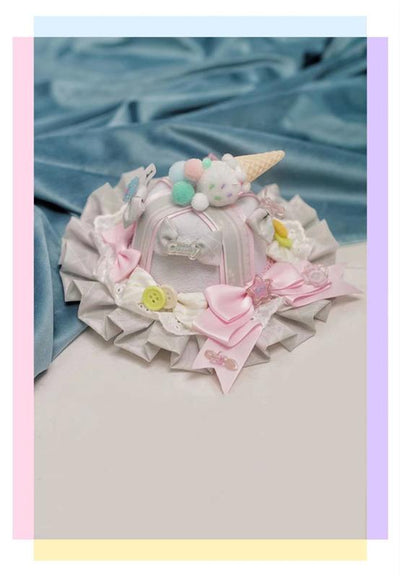 (Buyforme)Moonlight Tavern~Dessert Unicorn Sweet Lolita Accessories bean paste green handmade hat free size 