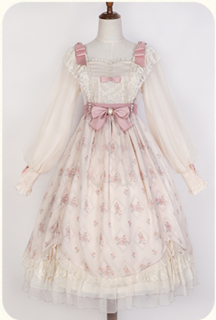 Letters from Unknown Star~Time Stationery~Elegant Lolita Long Sleeve OP Dress   