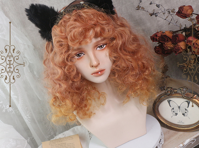 Pippi Palace - Little Princess - Sweet Lolita Curly Wig Multicolors PP-148A gradient orange