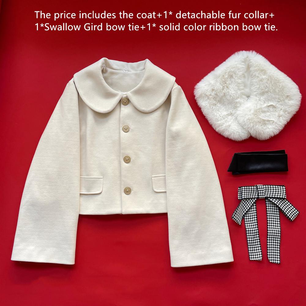 (Buyforme) ThirtyHouse~Snowy Lolita Coat Elegant Fur Collar   