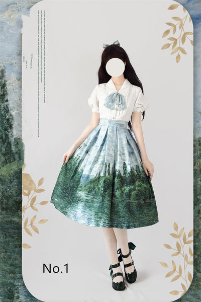 Forest Wardrobe~Daily Lolita Retro Classic Monet Oil Painting SK S No.1 