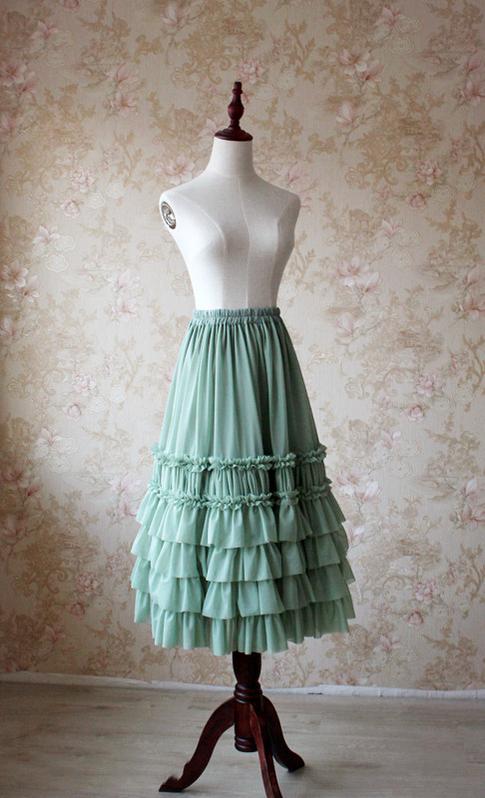 Sentaro~Mousse~Elegant Lolita Skirt Petticoat S grass green 