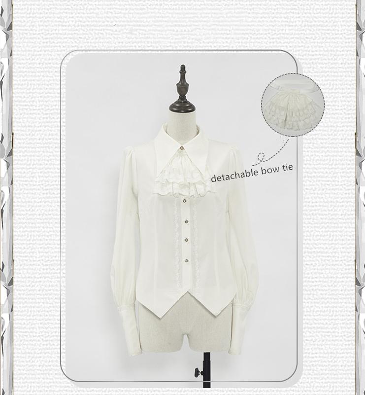 NyaNya~Score Player~Pointed Collar Ouji Lolita Shirt   